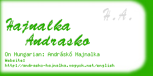 hajnalka andrasko business card