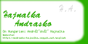 hajnalka andrasko business card